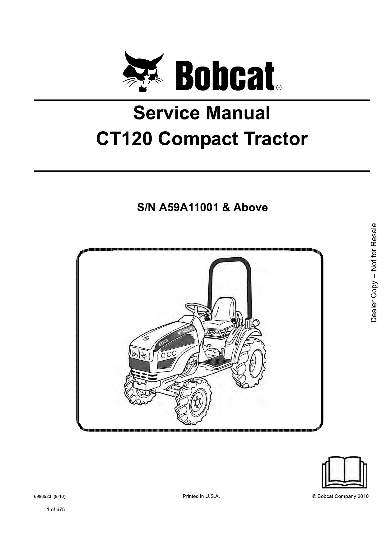 CT120 Compact Tractor Service Manual Bobcat